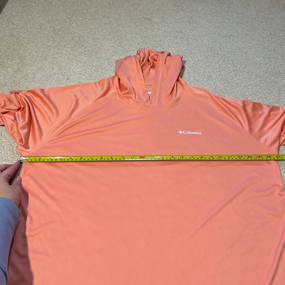 Columbia Men’s XL Omni Shield Hooded t-shirt light orange Outdoor quick dry - Picture 10 of 11